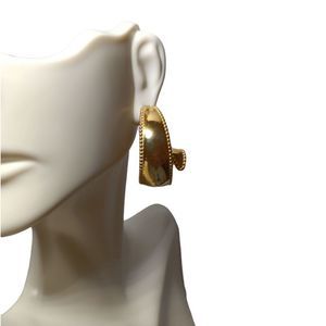 Gold Curly Ribbon Dangle Earrings